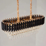Křišťálový lustr VERSAILLES Regalis 10x E14, průměr 80 cm, lesklá zlatá a černá, nastavitelná výška