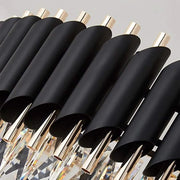 Křišťálový lustr VERSAILLES Regalis 10x E14, průměr 80 cm, lesklá zlatá a černá, nastavitelná výška