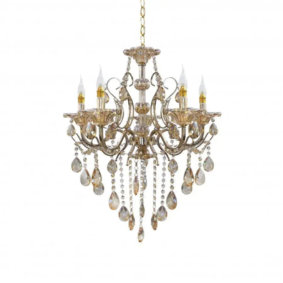Imperial Chandelier 5*E14, Gold, Metal and Crystal