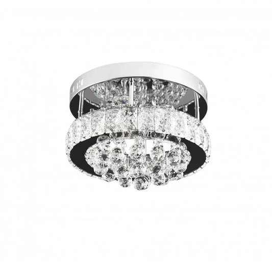 LED křišťálový lustr ABEL 22W, průměr 35cm, studené/teplé/neutrální světlo, lesklý chrom