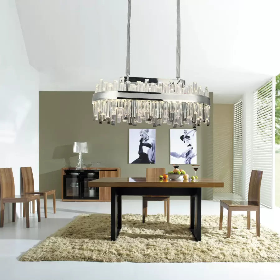 LED Crystal Chandelier s Morganem 140W dálkovým ovládáním stříbra