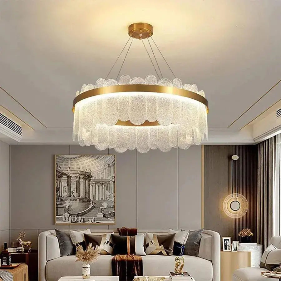 LED lustr s dálkovým ovládáním Alonzo 93W Dimable 60 cm zlatý průměr