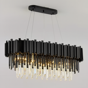 Crystal Chandier Blois Eleganza 8XE27, průměr 49 cm, černá, nastavitelná výška