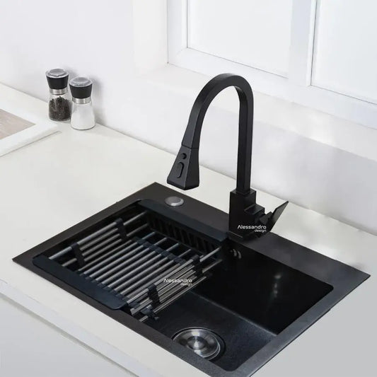 Kuchyňský dřez z nerezové oceli, 60x45 cm, tmavě šedá