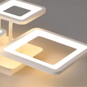 LED CHANDIER s dálkovým ovládáním, Ella, 4 čtverce, 88W, studené/horké/neutrální světlo, nestabilní, bílé