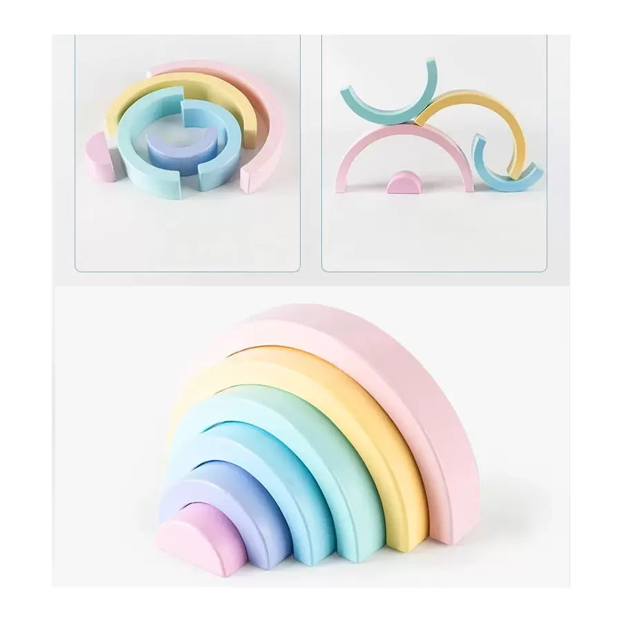 Duhový pastel dřeva s 6 kusy