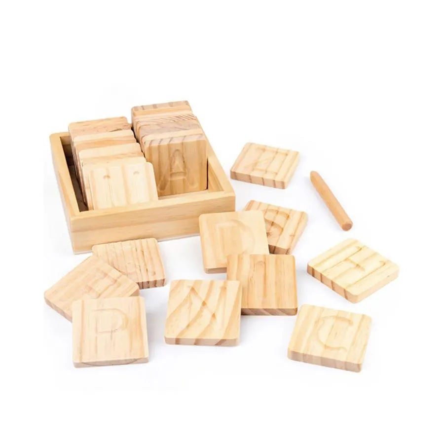 Kognitivní abeceda typu pedagogického typu, 30 kusů, dřevo