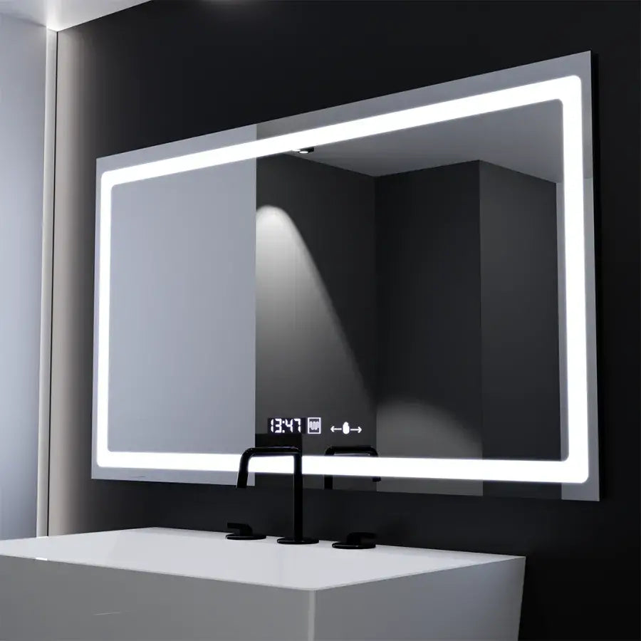 Obdélníkové LED zrcadlo 120x70cm Radiant Motionglow Sensor Marcello Clock Defrition System & Dimable teploměr