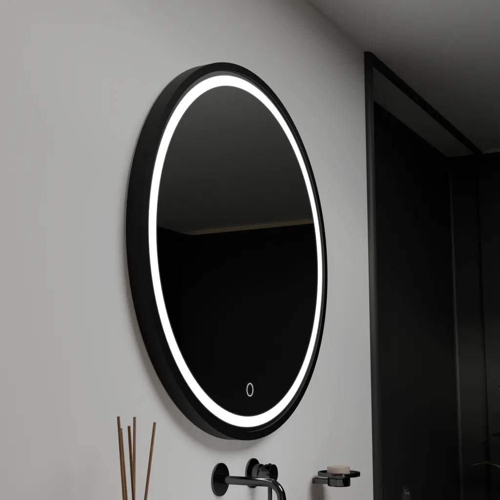 Zrcadlo LED kolem 90 cm OrizzOnte Neagra Základní dotykový rám