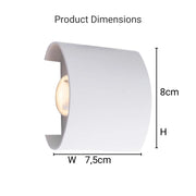 Fantazie aplikují exteriér a interiérový LED, 2 zdroje x 1W, IP65, kovový, bílý, 3000k