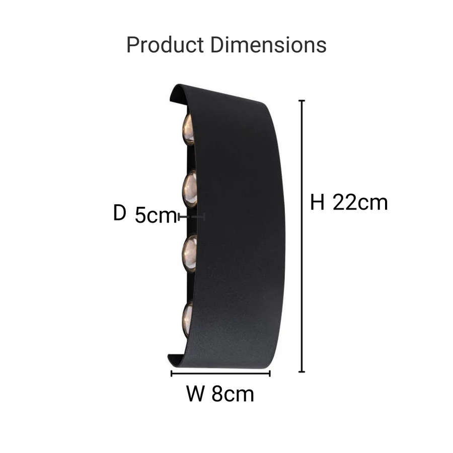 Fantazie aplikují exteriér a interiérový LED, 8 zdrojů x 1W, IP65, kovový, černý, 3000k