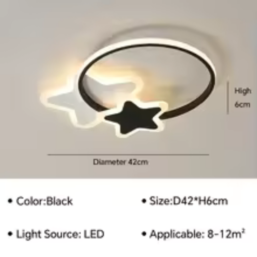 LED lustr s dálkovým ovládáním SANDRINA 106W, hvězda, studené/teplé/neutrální světlo, stmívatelné, černá bílá