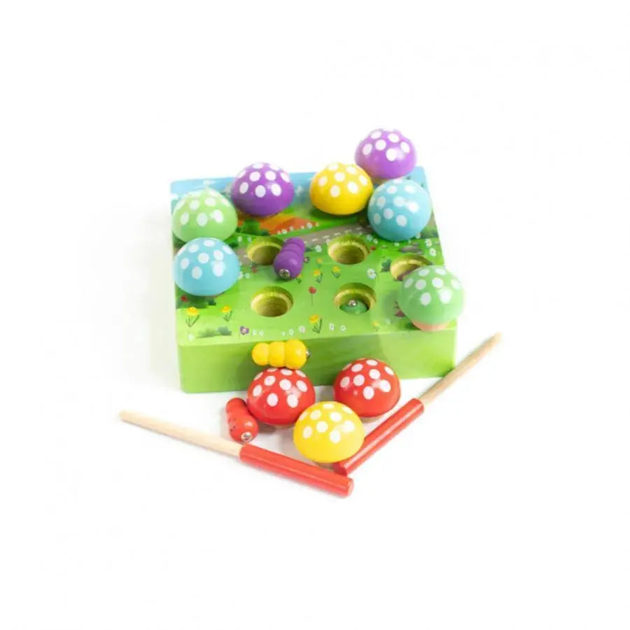 Dřevěná hra s míčky, vícebarevný, dřevo