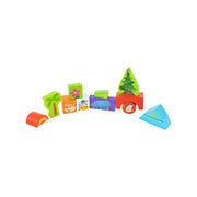 Kostky v puzzle s lesními zvířaty pro stavbu, 100 kusů, dřevo