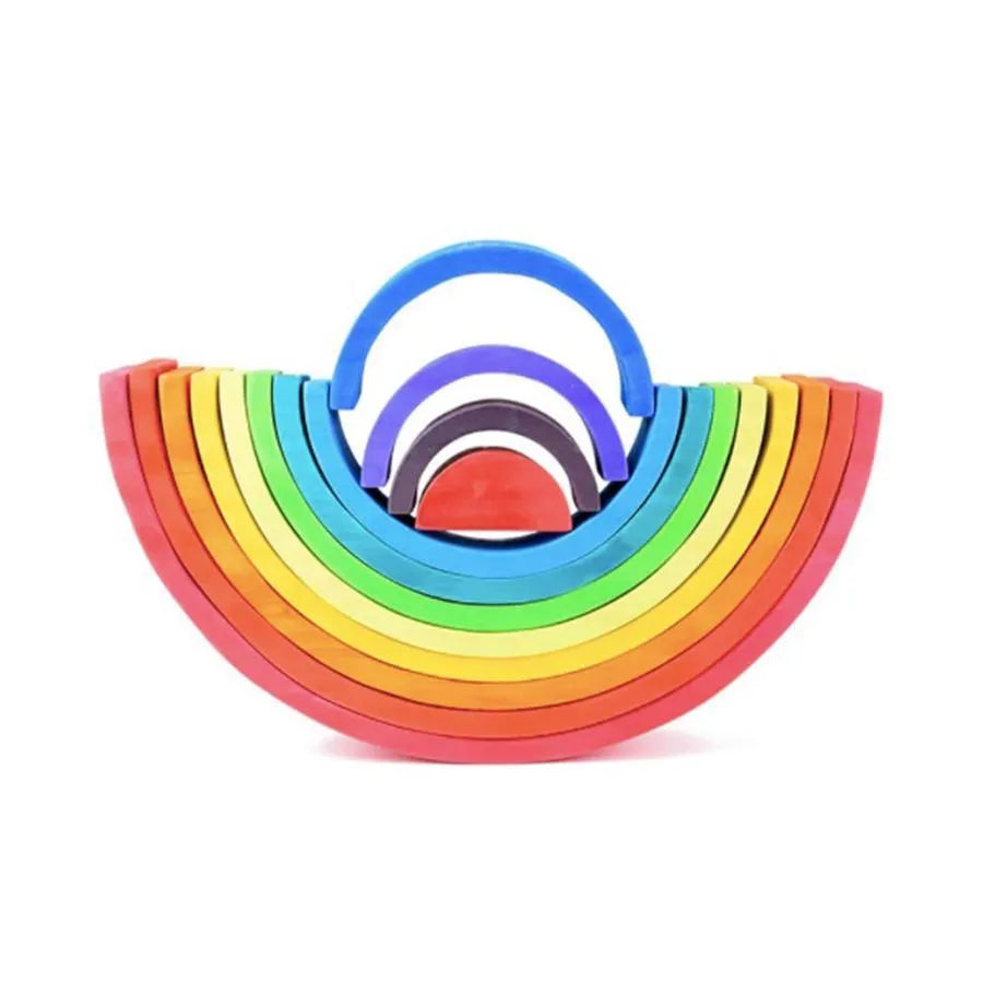 Hra typu hádanky Multicolor Rainbow, 12 kusů, dřevo
