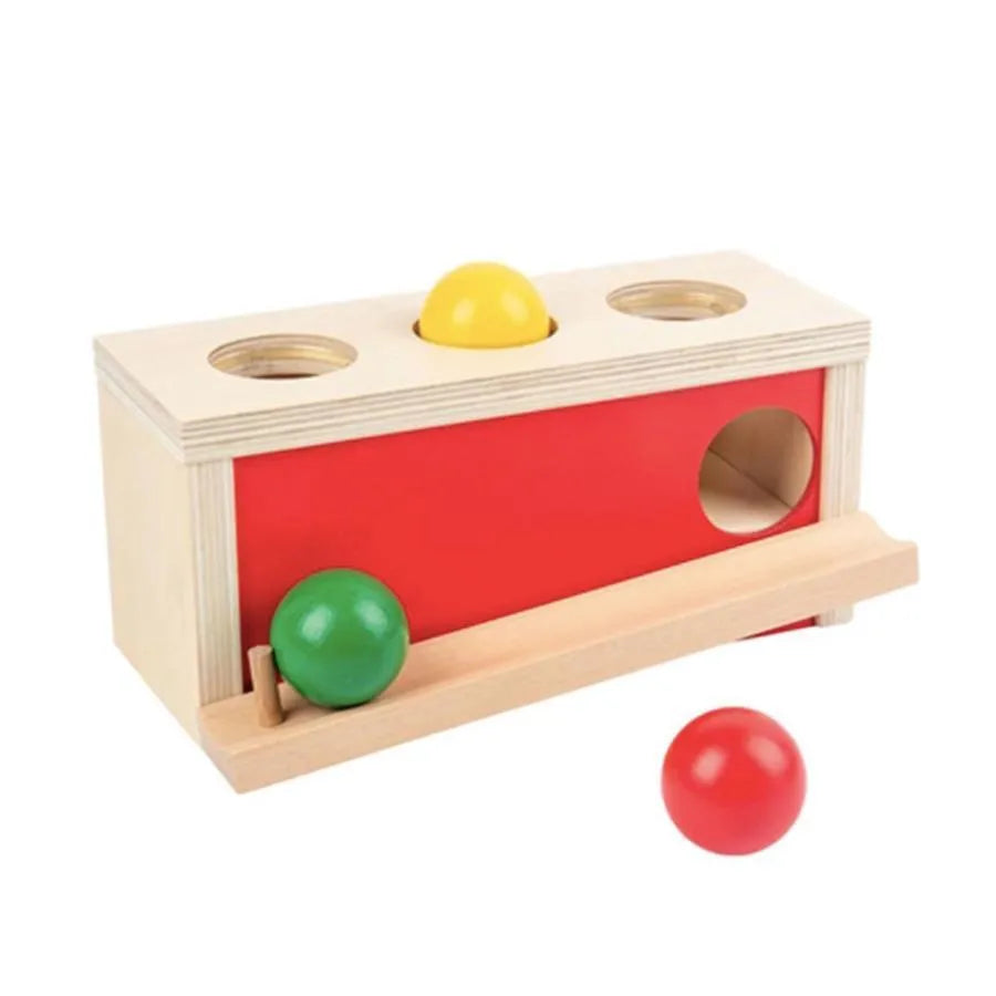 Hra typ trasy vícebarevných koulí, 4 kusy, dřevo