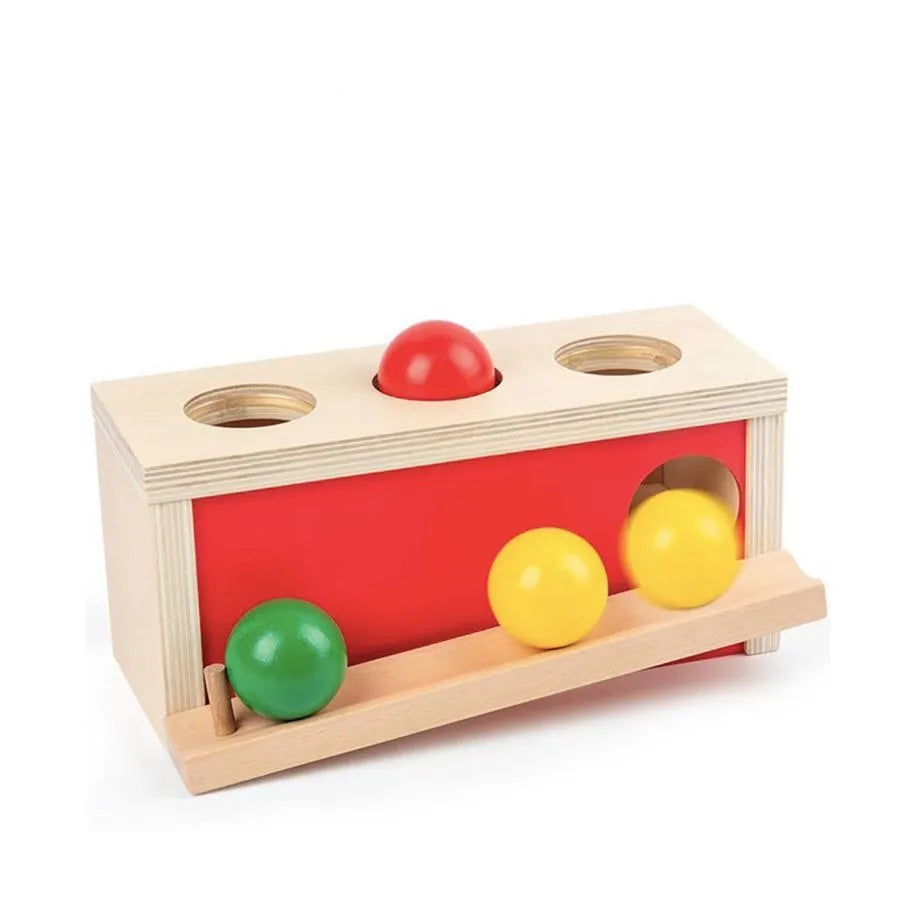 Hra typ trasy vícebarevných koulí, 4 kusy, dřevo