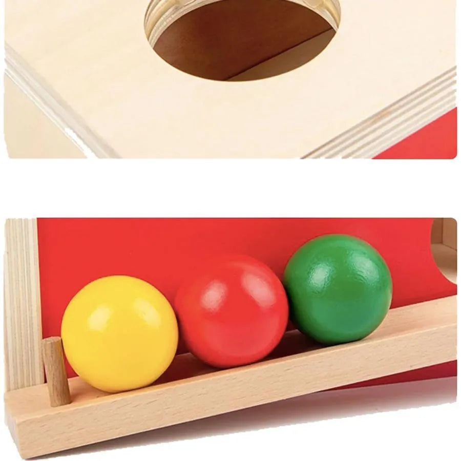 Hra typ trasy vícebarevných koulí, 4 kusy, dřevo