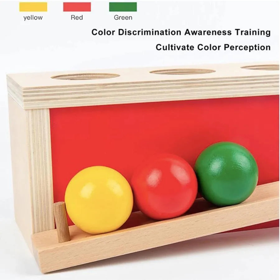 Hra typ trasy vícebarevných koulí, 4 kusy, dřevo