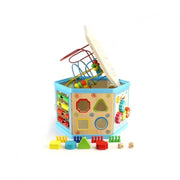 Vzdělávací hračka Montessori Hexagonal Wood 8 in 1, 38 cm, vícebarevné
