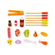 Grilovací grilovací hračka, 35 kusů, vícebarevné, dřevo