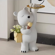 Bear -tvarovaná lampa s podnosem, elegantní výzdoba pro květinovou vázu