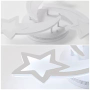 LED lustr s dálkovým ovládáním IPOMOEA 48W, 3 hvězdičky, Studené/Teplé/Neutrální světlo, Stmívatelné, Bílá