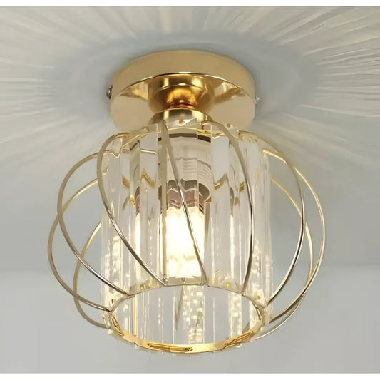 Lustr Cora 1XE27, zlato, kov a křišťál