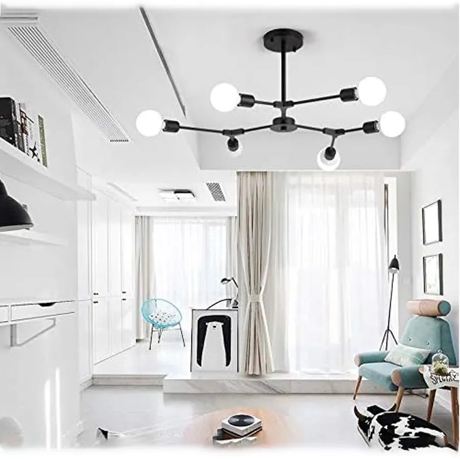 Lustr Architek Hexa, 6 x E27, černý, kov