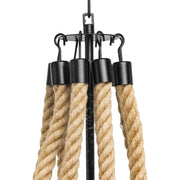 Indiana Chandier, 8*E27, kov a lano, černá