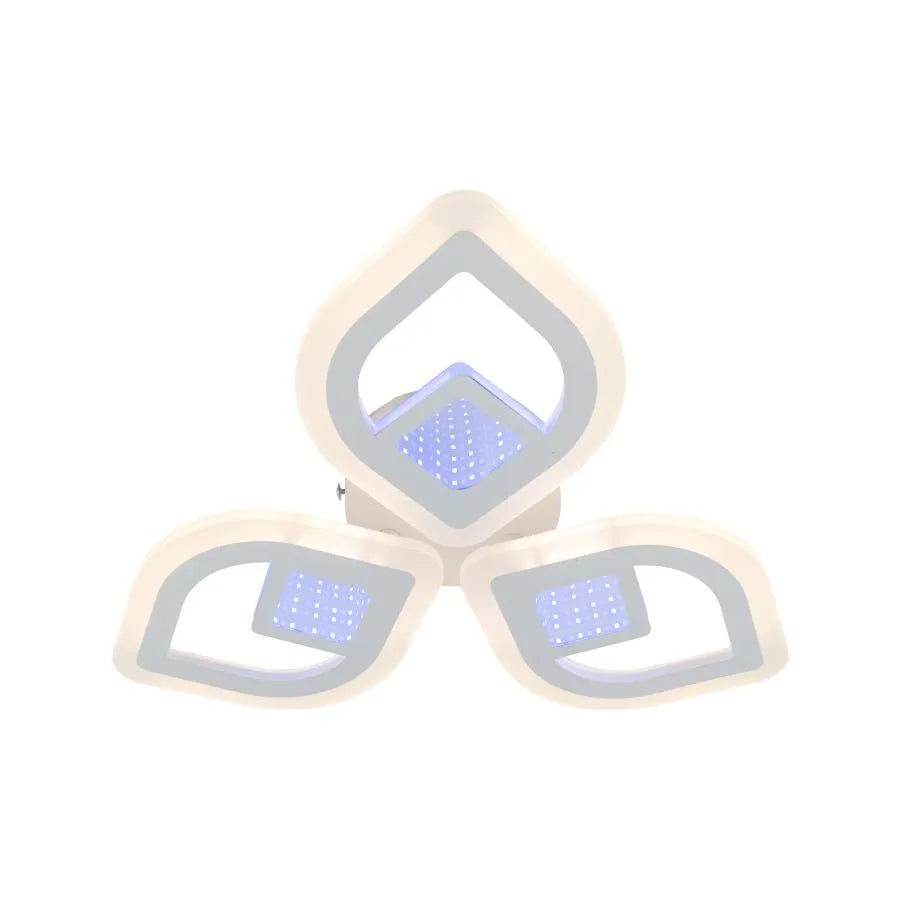 LED lustr s dálkovým ovládáním ZENI 3D 60W, 3 Elements, Studené/Teplé/Neutrální světlo, Stmívatelné, Bílá