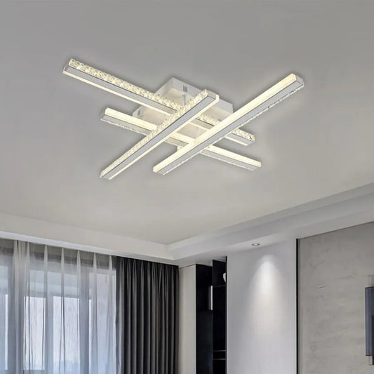 LED lustr s dálkovým ovládáním ABIGAIA 136W, 4 Elements, Lineární, Studené/Teplé/Neutrální světlo, Stmívatelné, Bílý
