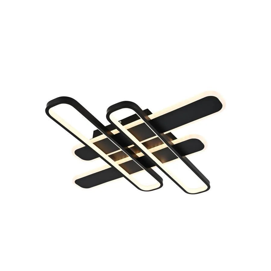 LED lustr s dálkovým ovládáním AFINA 120W, 4 Elements, Studené/Teplé/Neutrální světlo, Stmívatelné, Černá