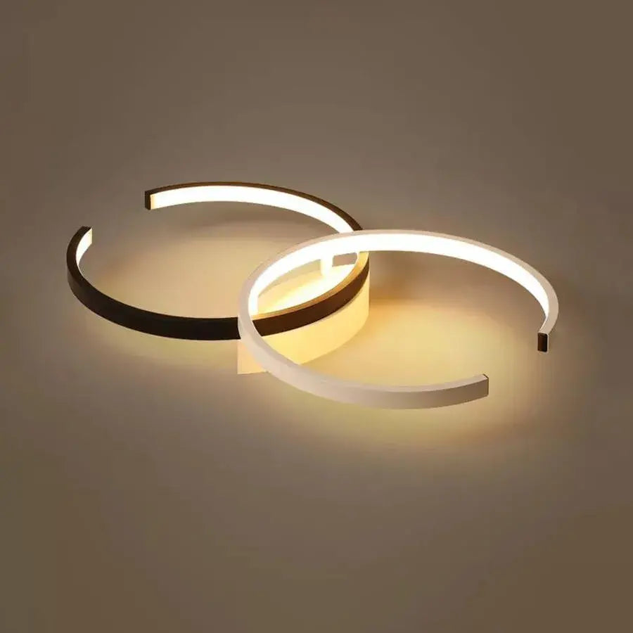 LED lustr s dálkovým ovládáním VECTOR SEMIARC 35W, 2 Elements, Studené/Teplé/Neutrální světlo, Stmívatelné, Černá Bílá