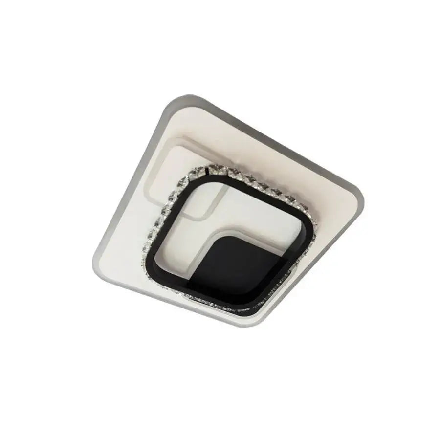 Křišťálový LED lustr ARIELLA 40W, čtvercový, studené/teplé/neutrální světlo, černý