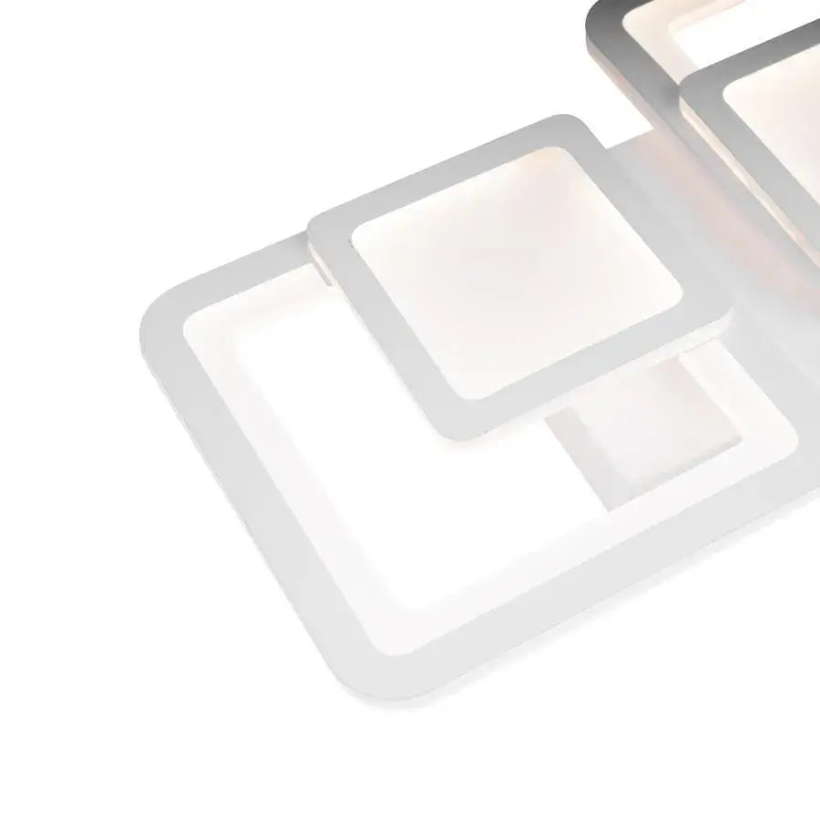 LED lustr s dálkovým ovládáním BALANS 44W, 2 čtverce, studené/teplé/neutrální světlo, stmívatelné, bílá