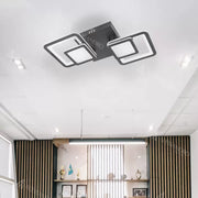 LED lustr s dálkovým ovládáním BALANS 44W, 2 čtverce, studené/teplé/neutrální světlo, stmívatelné, černá