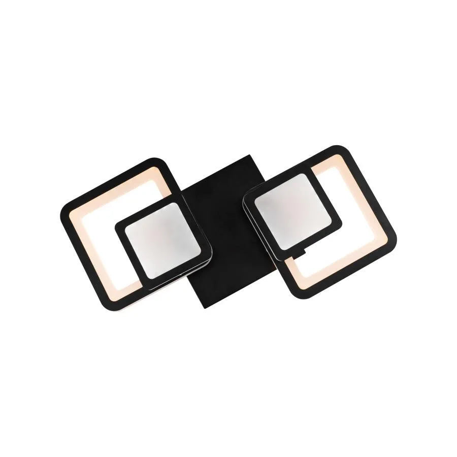 LED lustr s dálkovým ovládáním BALANS 44W, 2 čtverce, studené/teplé/neutrální světlo, stmívatelné, černá