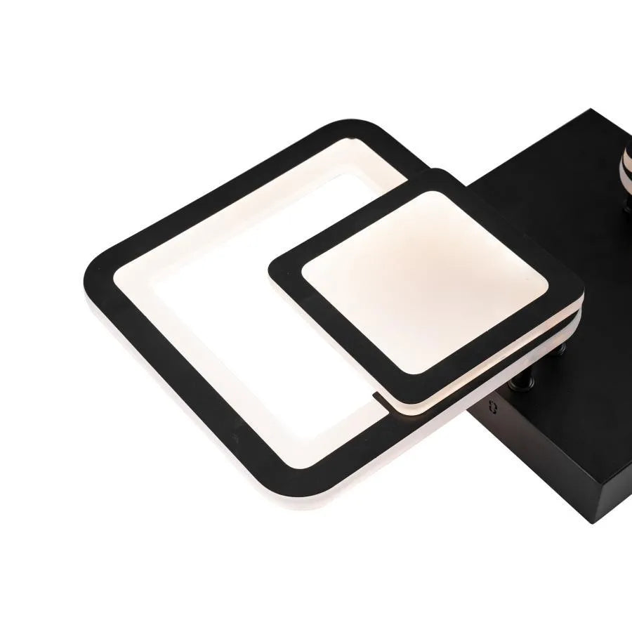 LED lustr s dálkovým ovládáním BALANS 44W, 2 čtverce, studené/teplé/neutrální světlo, stmívatelné, černá