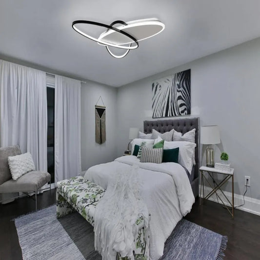 LED lustr s dálkovým ovládáním LIGURIA 81W, 3 ovály, studené/teplé/neutrální světlo, stmívatelné, černá bílá
