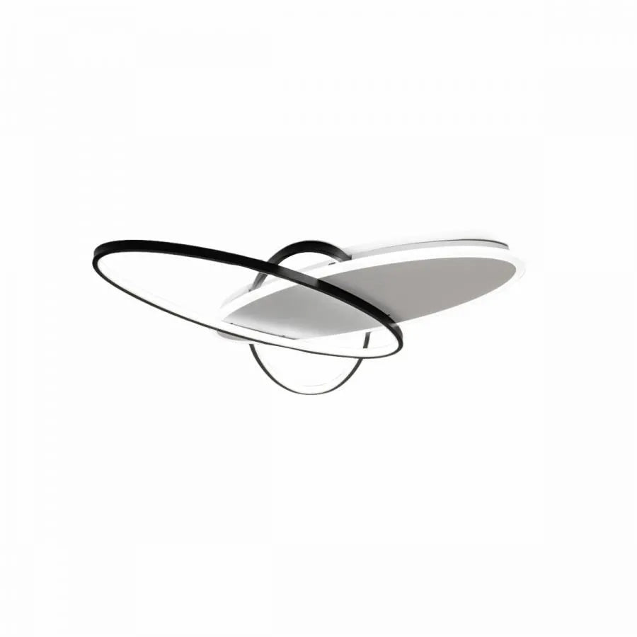LED lustr s dálkovým ovládáním LIGURIA 81W, 3 ovály, studené/teplé/neutrální světlo, stmívatelné, černá bílá