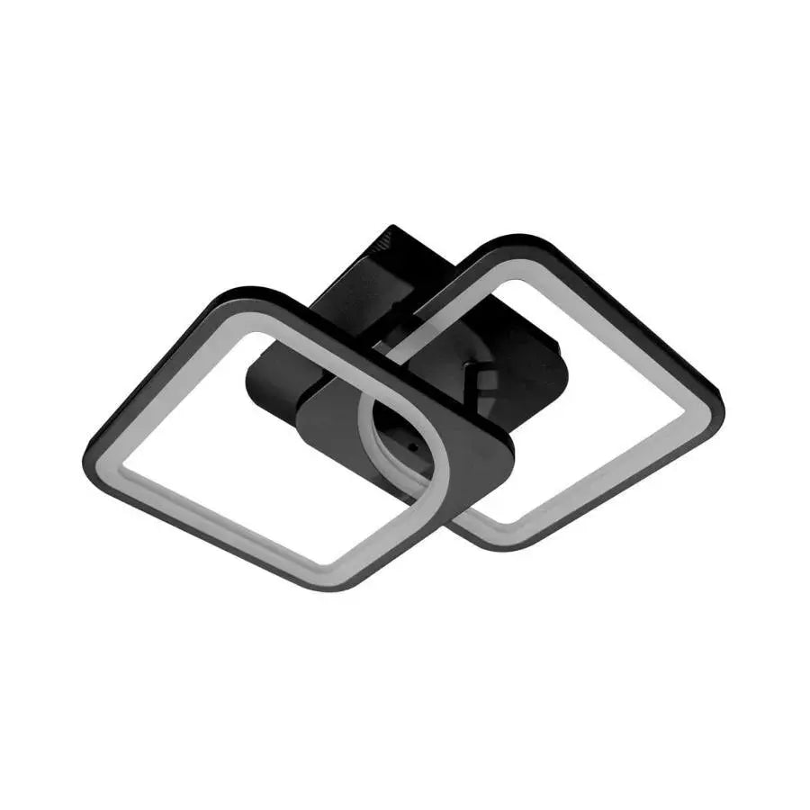 LED lustr s dálkovým ovládáním ZOE 39W, 2 čtverce, studené/teplé/neutrální světlo, stmívatelné, černá