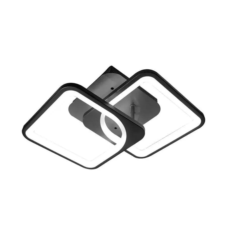 LED lustr s dálkovým ovládáním ZOE 39W, 2 čtverce, studené/teplé/neutrální světlo, stmívatelné, černá