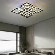 LED lustr s dálkovým ovládáním a krystalem QUADRIA SUPREMO RGB 198W, 8 čtverců, studené/teplé/neutrální světlo, stmívatelný, lesklý chrom