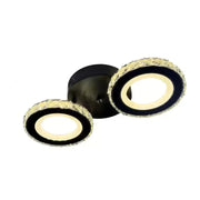 Lust LED Nova Rovon s krystaly, dálkovým ovládáním, 2 světelné zdroje, 29W, Black & Nerezová