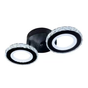 Lust LED Nova Rovon s krystaly, dálkovým ovládáním, 2 světelné zdroje, 29W, Black & Nerezová