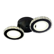 Lust LED Nova Rovon s krystaly, dálkovým ovládáním, 2 světelné zdroje, 29W, Black & Nerezová