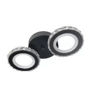 Lust LED Nova Rovon s krystaly, dálkovým ovládáním, 2 světelné zdroje, 29W, Black & Nerezová