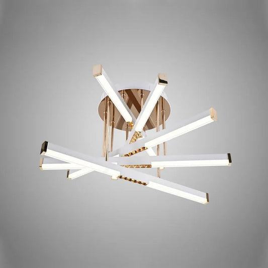 LED lustr s dálkovým ovládáním CORA 120W, 5 Elements, Lineární, Studené/Teplé/Neutrální světlo, Stmívatelné, Shiny Gold