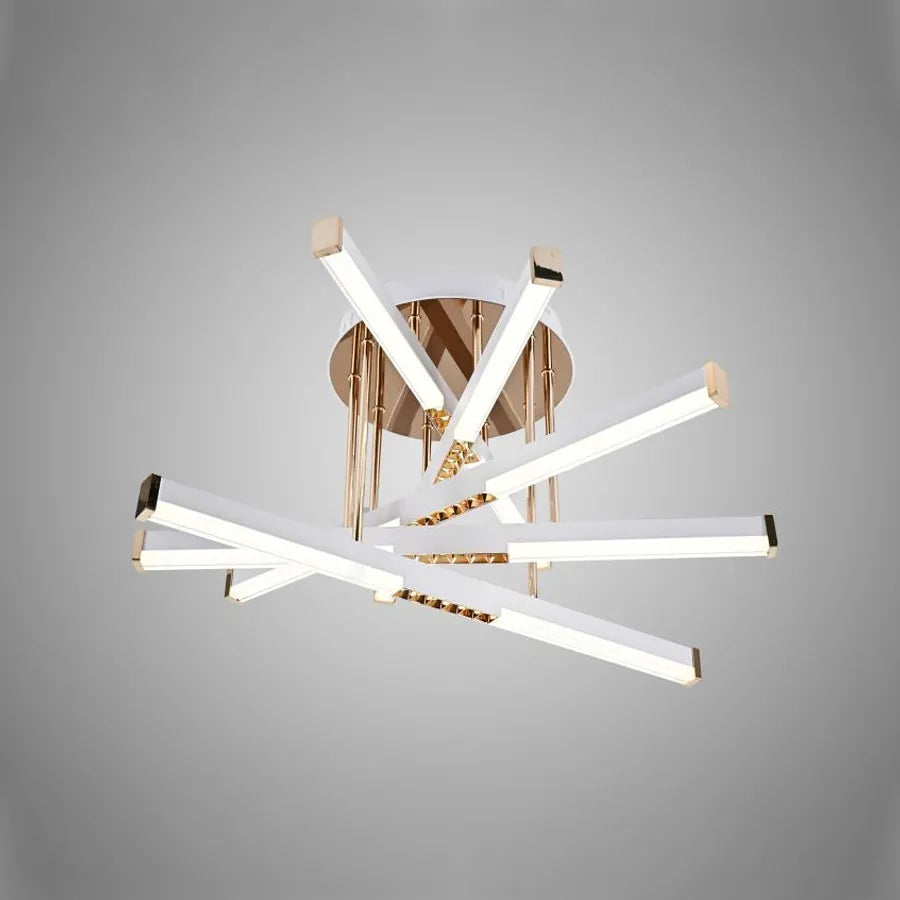 LED lustr s dálkovým ovládáním CORA 120W, 5 Elements, Lineární, Studené/Teplé/Neutrální světlo, Stmívatelné, Shiny Gold